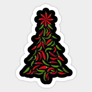 Red and Green Chile Pepper Tree Sticker
